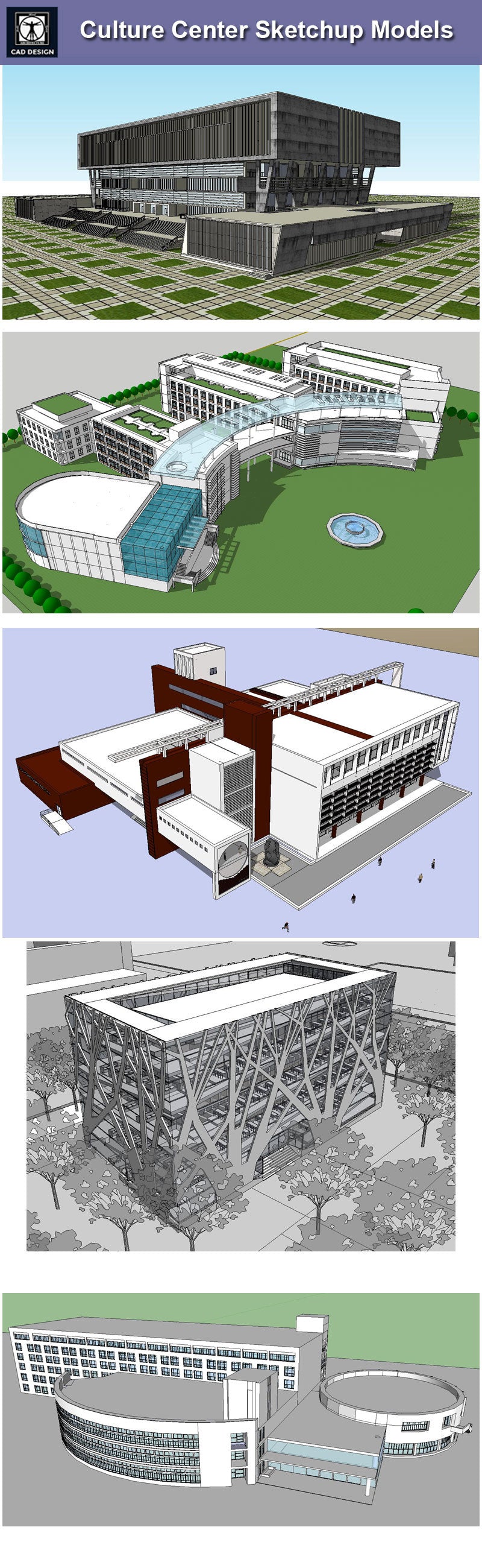 【Download 15 Culture Center Sketchup Models】 (Recommanded!!)