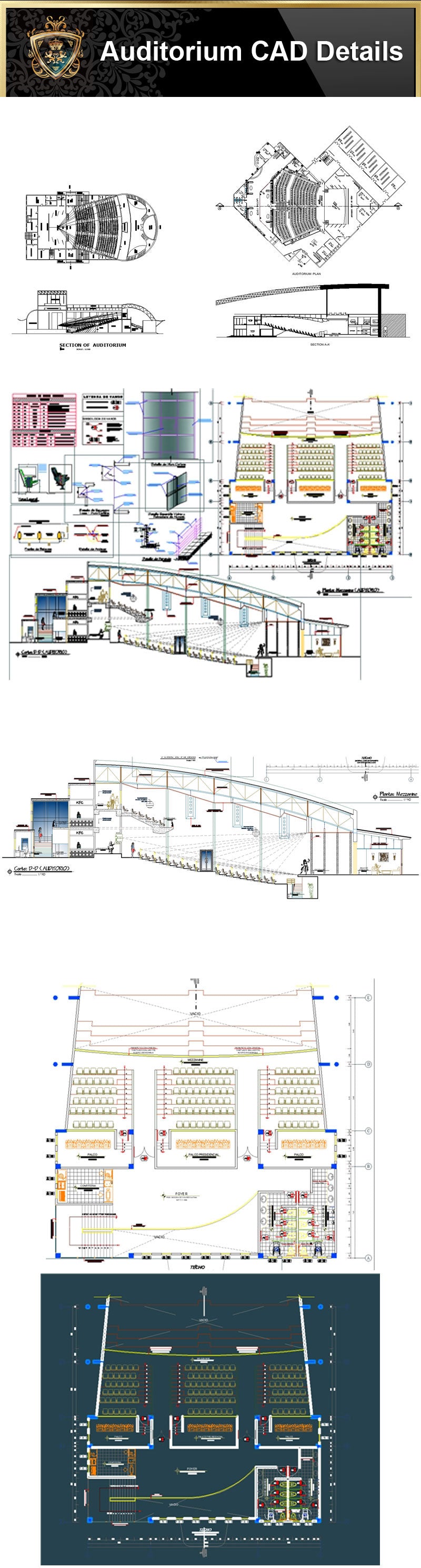@Auditorium Design,Autocad Blocks,AuditoriumDetails,Auditorium Section,Auditorium elevation design drawings
