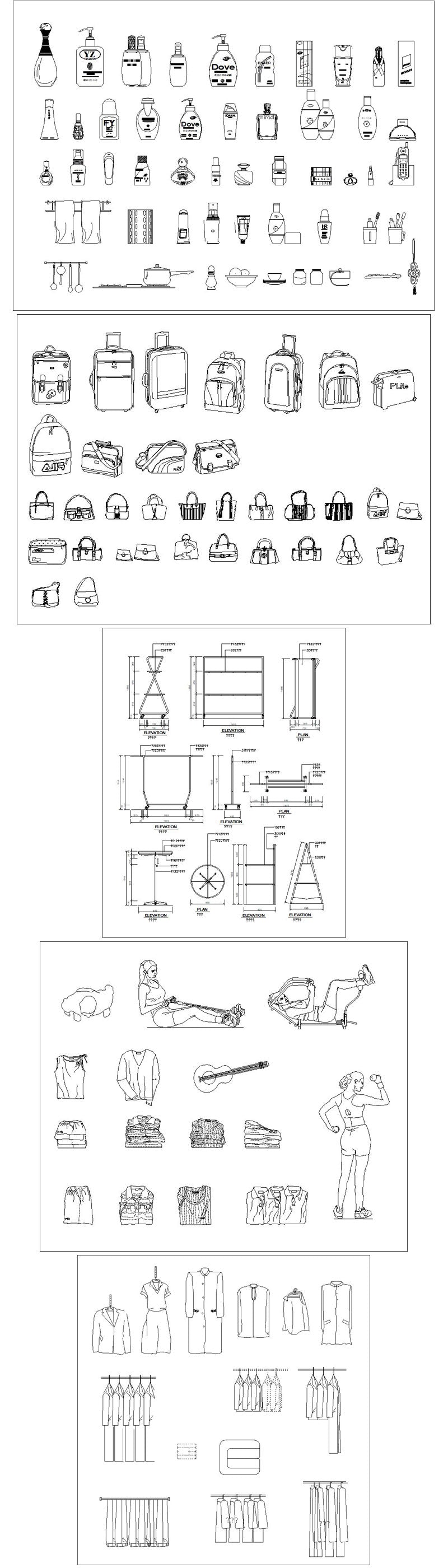 ★【Shopping Centers,Store CAD Design Blocks,Details】@Shopping centers, department stores, boutiques, clothing stores, women's wear, men's wear, store design-Autocad Blocks,Drawings,CAD Details