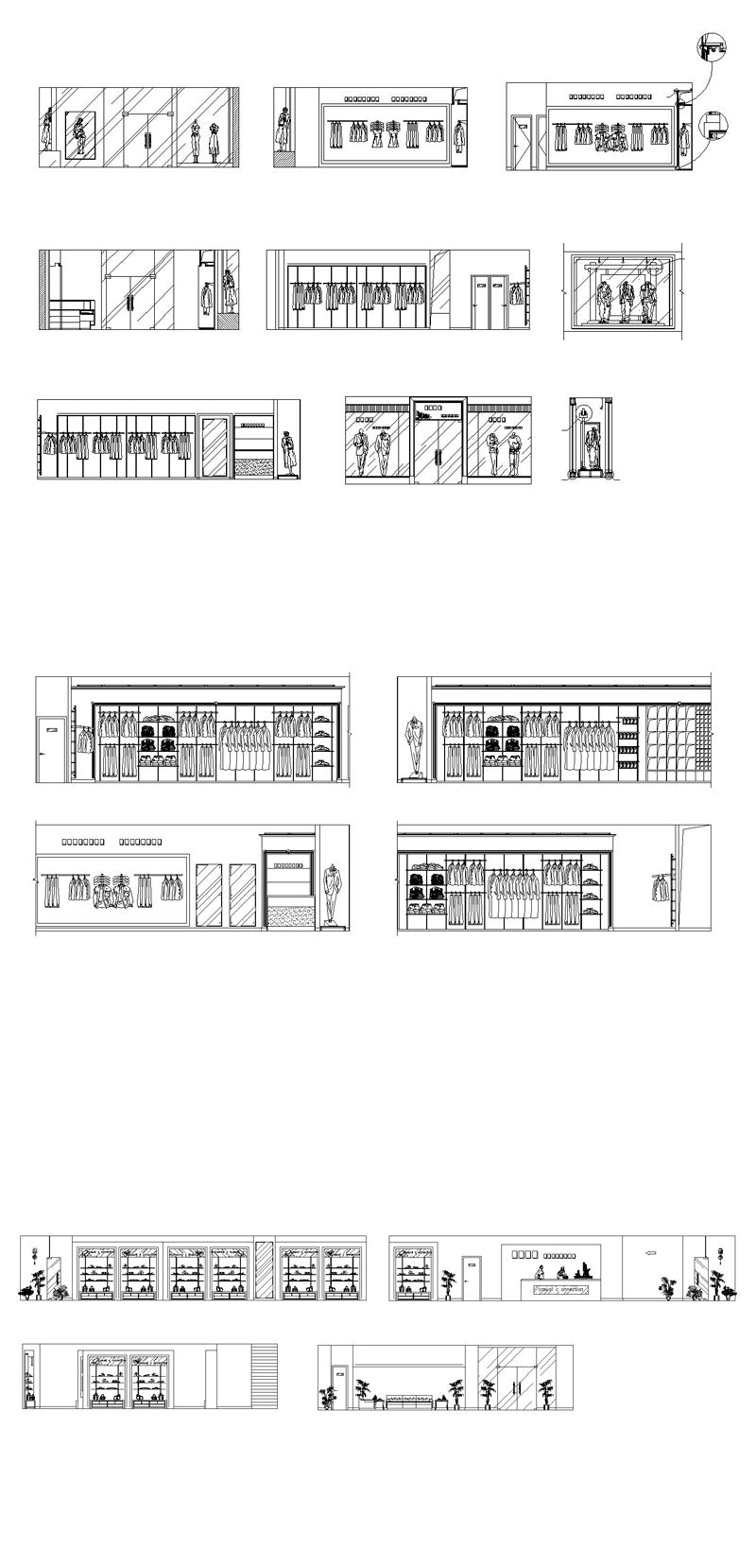 ★【Shopping Centers,Store CAD Design Elevation,Details Elevation Bundle】@Shopping centers, department stores, boutiques, clothing stores, women's wear, men's wear, store design-Autocad Blocks,Drawings,CAD Details,Elevation