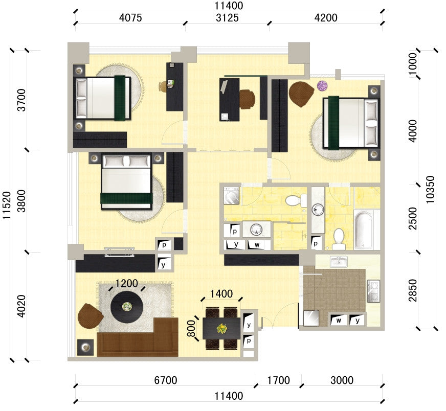 15 Types of Interior Design Layouts Photoshop PSD Template V.3