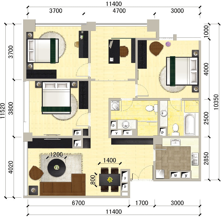 15 Types of Interior Design Layouts Photoshop PSD Template V.3