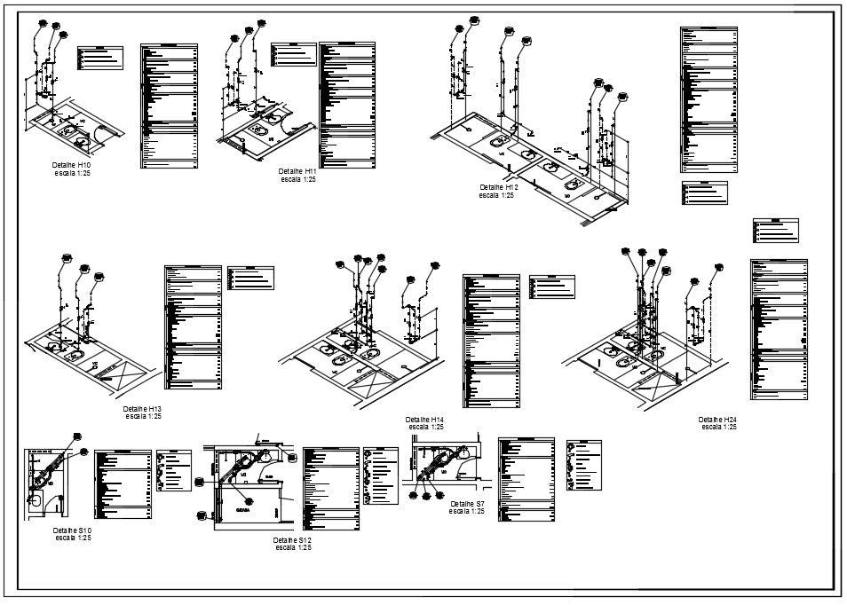 Plumbing Detail Design in autocad dwg files