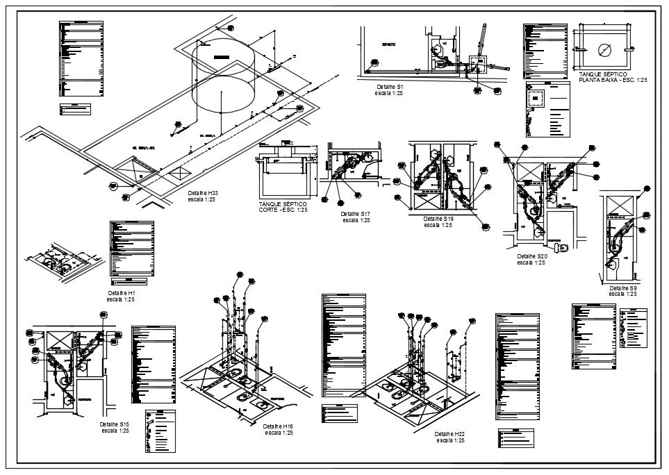 Plumbing Detail Design in autocad dwg files