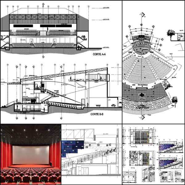 ★【Cinema, Theaters CAD Details Collection V.2】@Auditorium ,Cinema, Theaters Design,Autocad Blocks,Cinema, Theaters Details,Cinema, Theaters Section,elevation design drawings