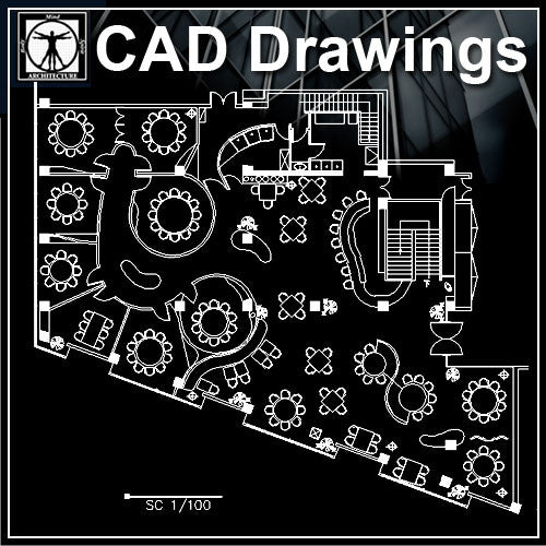 Free Restaurant plan – CAD Design | Free CAD Blocks,Drawings,Details