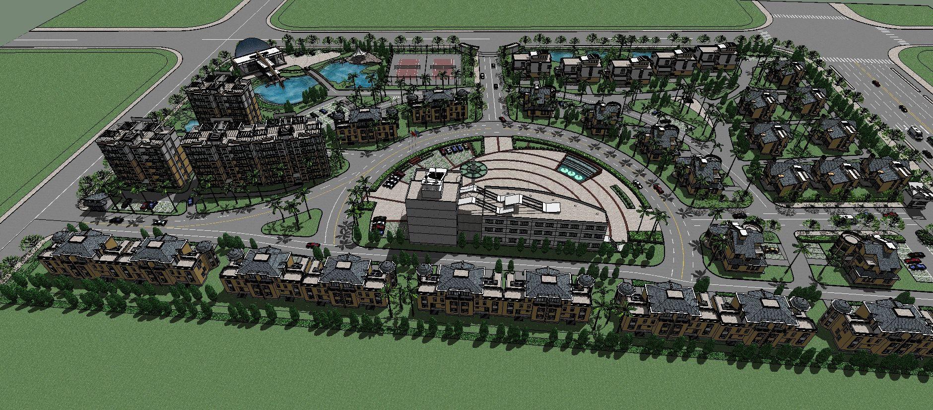 【10 Large-Scale Residential Construction and Landscape Sketchup Models】