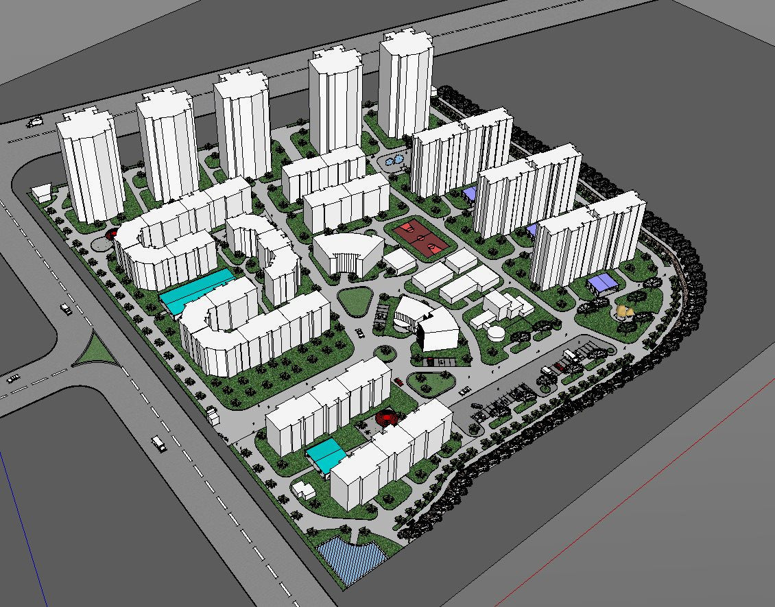 【10 Large-Scale Residential Construction and Landscape Sketchup Models】