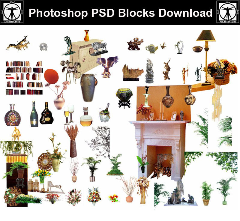 Free Photoshop PSD Blocks-Home Decoration & Home Accessories