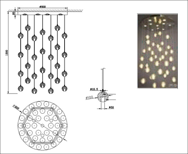 Modern crystal headlights,Chandelier, Crystal lamp Autocad Blocks