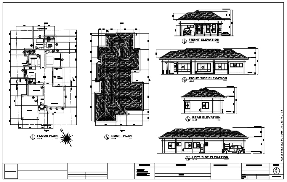 Villa architecture plan and constructions detail
