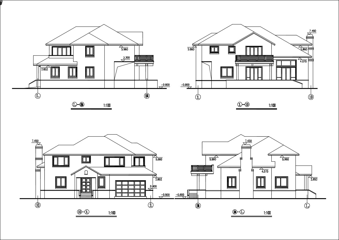 Villa Design CAD Drawings V14