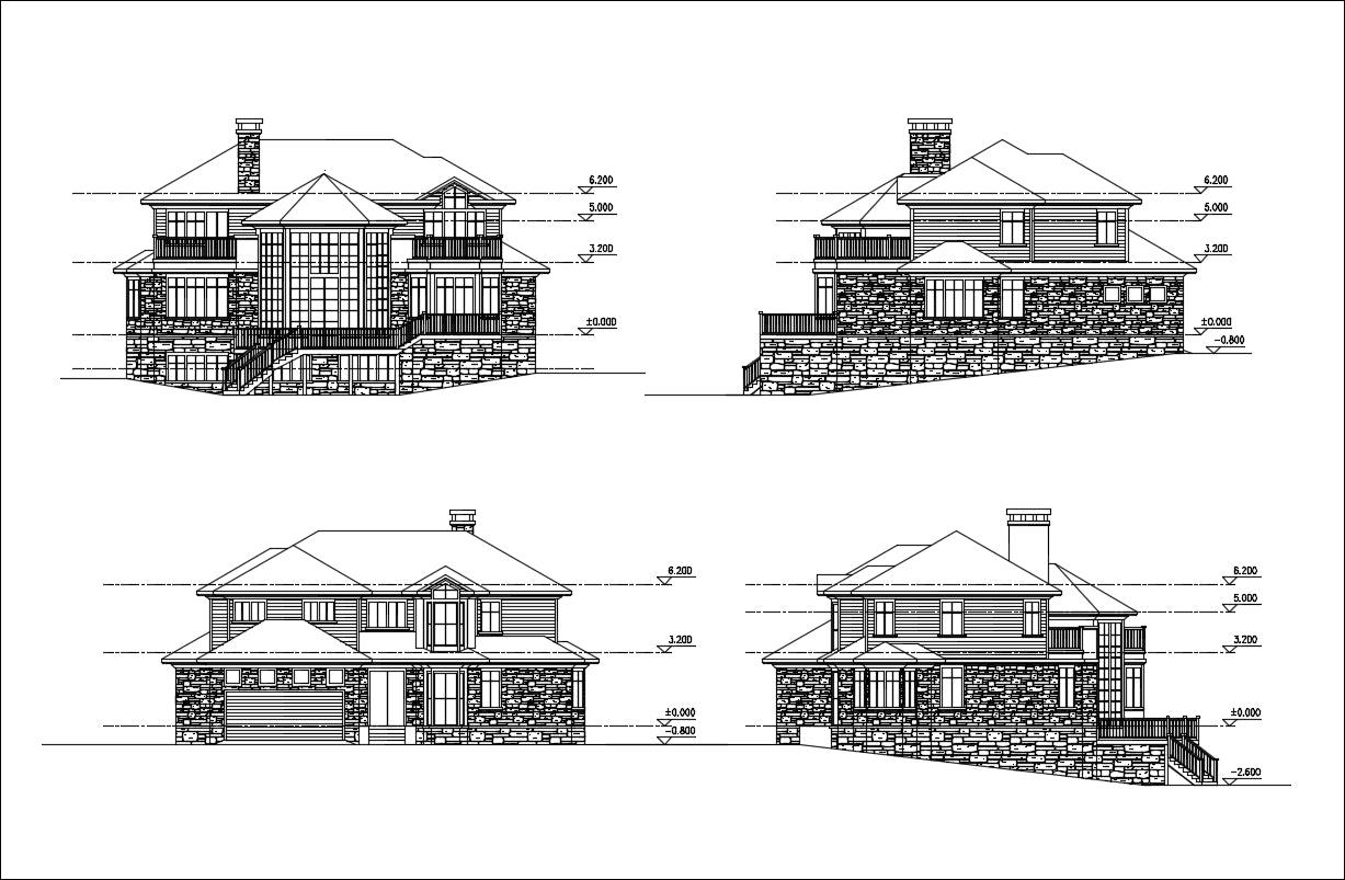 Villa Design CAD Drawings V18