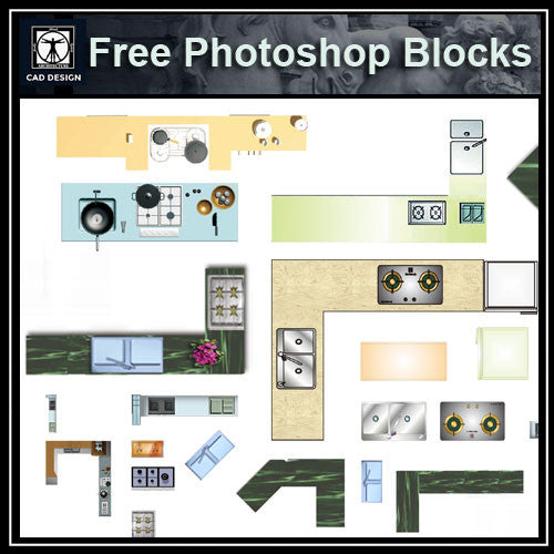 free photoshop psd kitchen blocks – cad design | free cad blocks