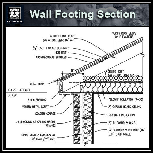Cad Details Collection Wall Footing Section Download Cad