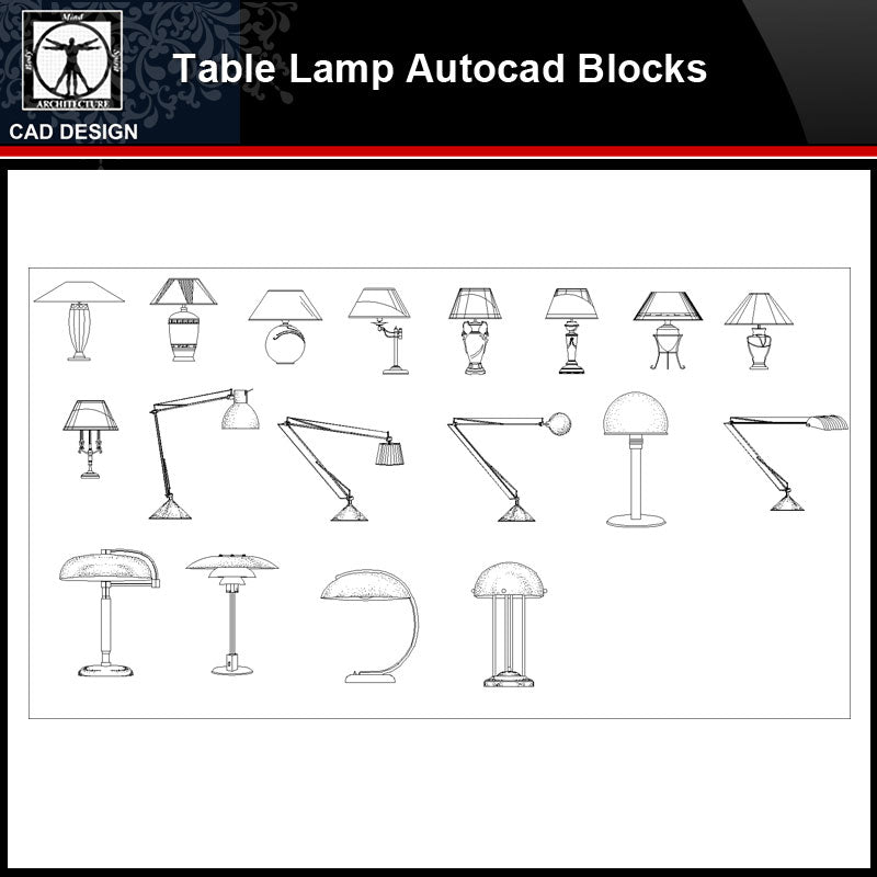 ★【 Modern Table Lamp Autocad Blocks】-All kinds of Autocad Blocks Collection