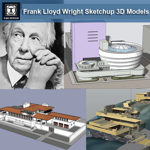 16 Projects of Frank Lloyd Wright Architecture Sketchup 3D Models(Recommanded!!)