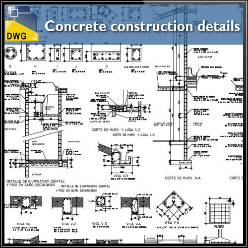 Concrete Construction Details Dwg Files Cad Design Free