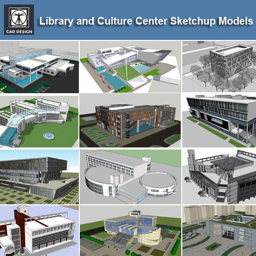 Download 15 Library Sketchup 3D Models(*.skp file format).