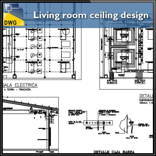 Living Room Ceiling Design And Detail Dwg Files