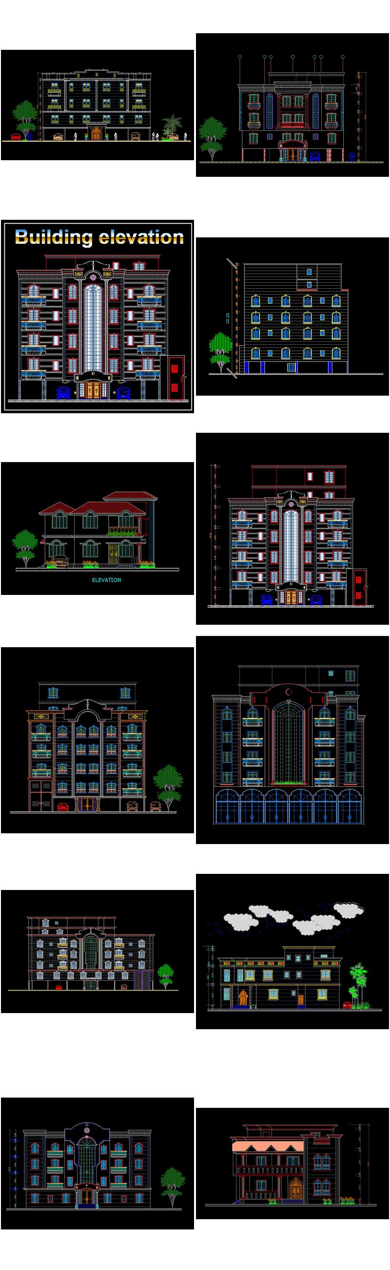 【All Building Elevation CAD Drawing Collections】(Best Collections!!)