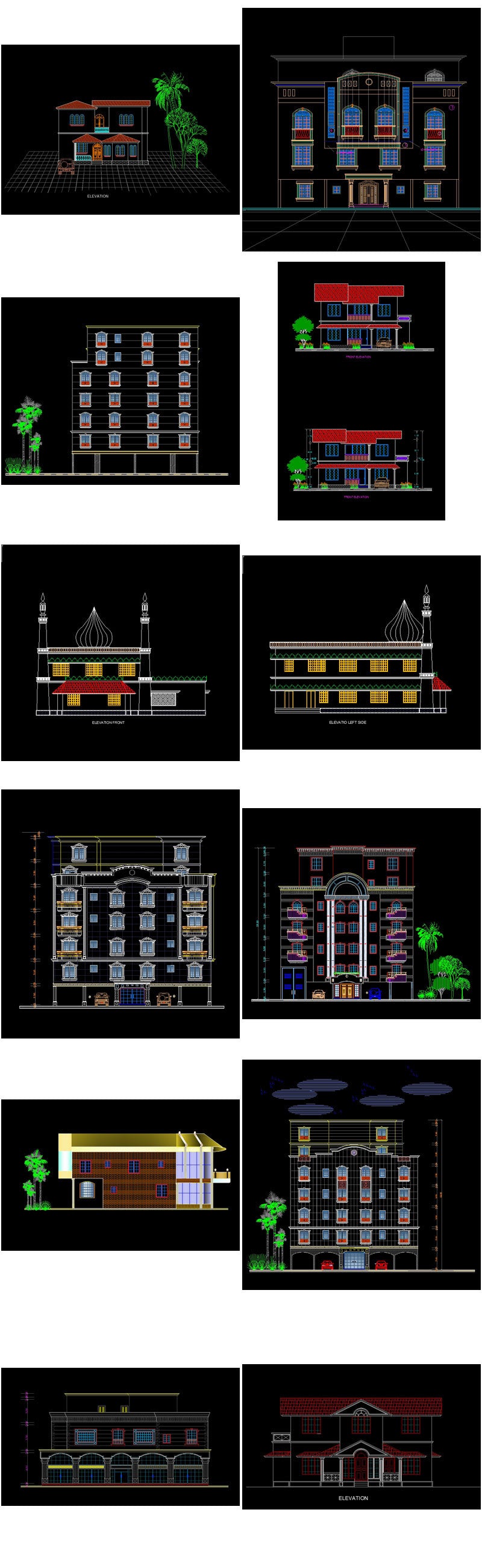 【All Building Elevation CAD Drawing Collections】(Best Collections!!)