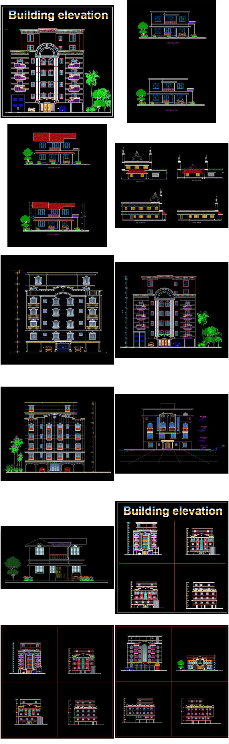 【All Building Elevation CAD Drawing Collections】(Best Collections!!)