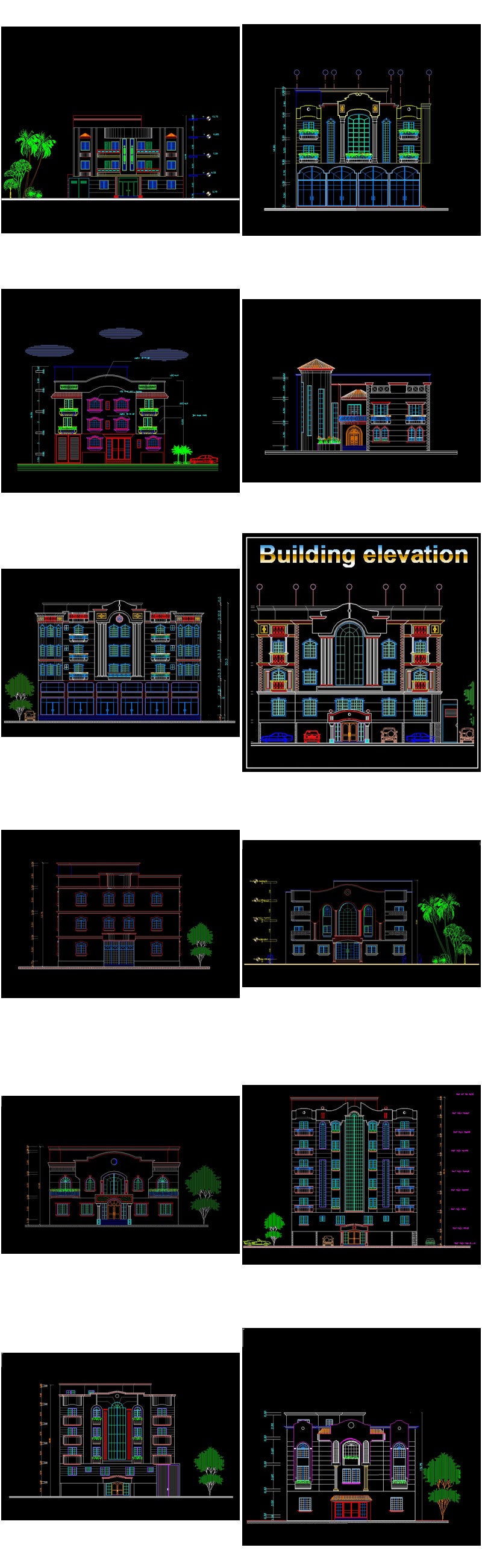 【All Building Elevation CAD Drawing Collections】(Best Collections!!)