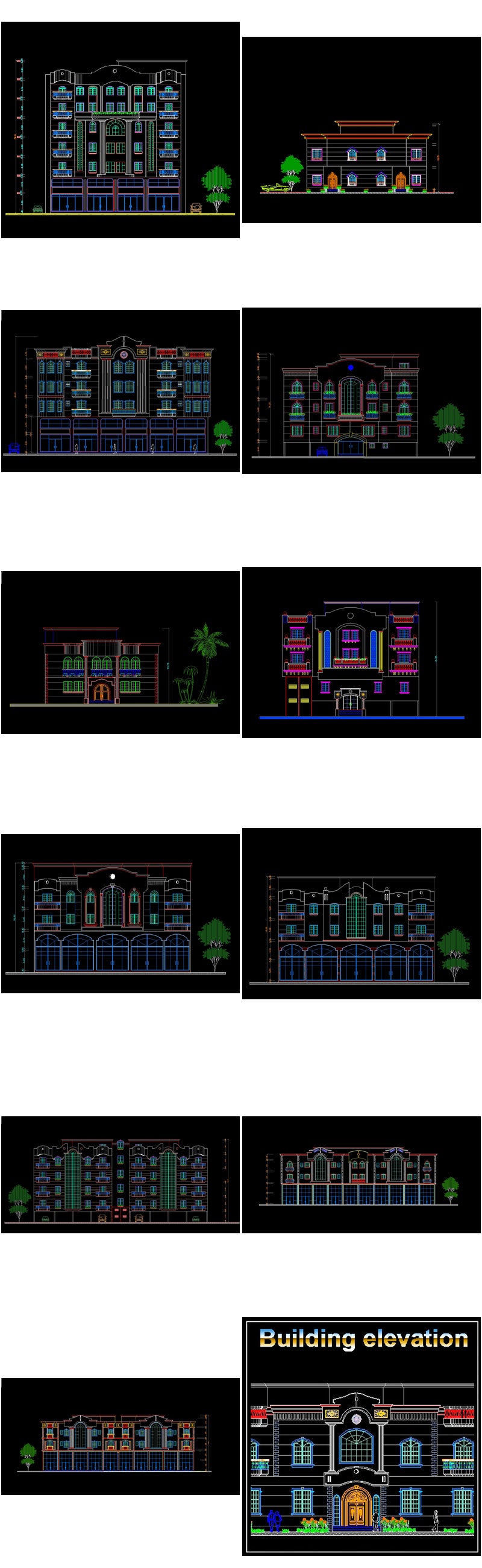 【All Building Elevation CAD Drawing Collections】(Best Collections!!)