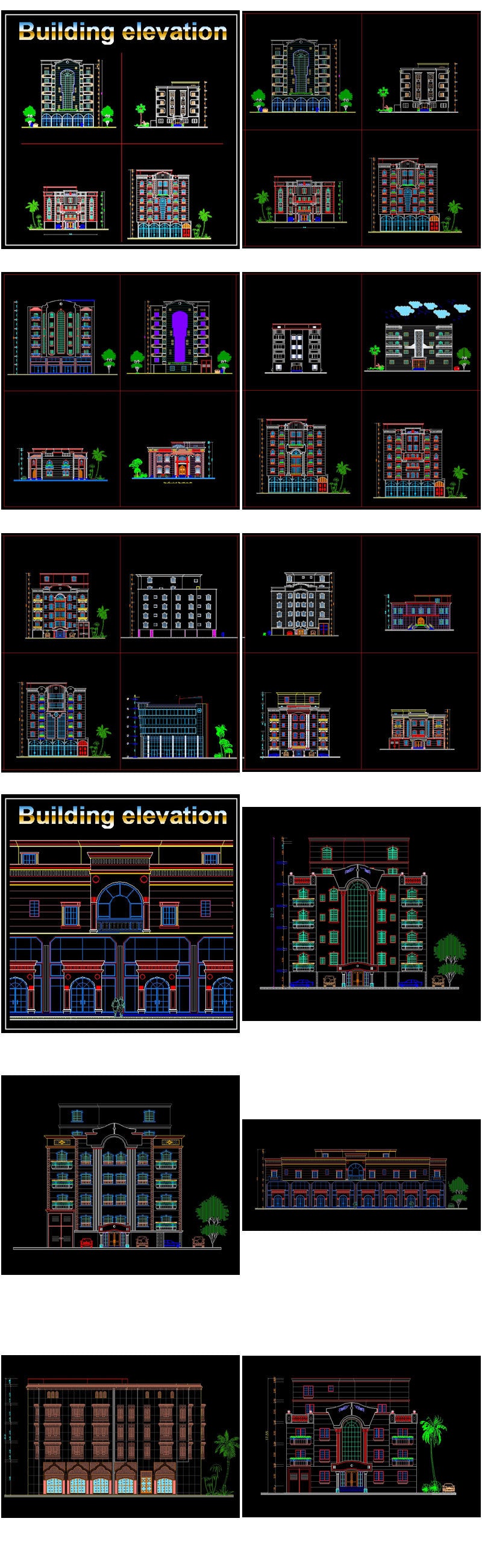 【All Building Elevation CAD Drawing Collections】(Best Collections!!)