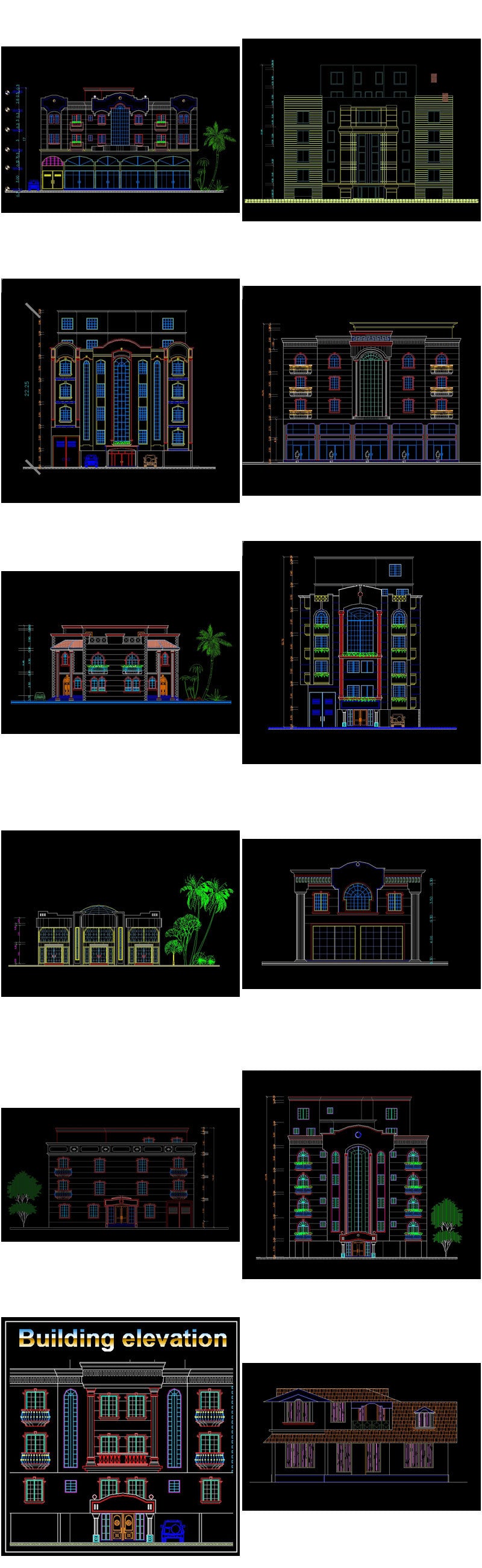 【All Building Elevation CAD Drawing Collections】(Best Collections!!)