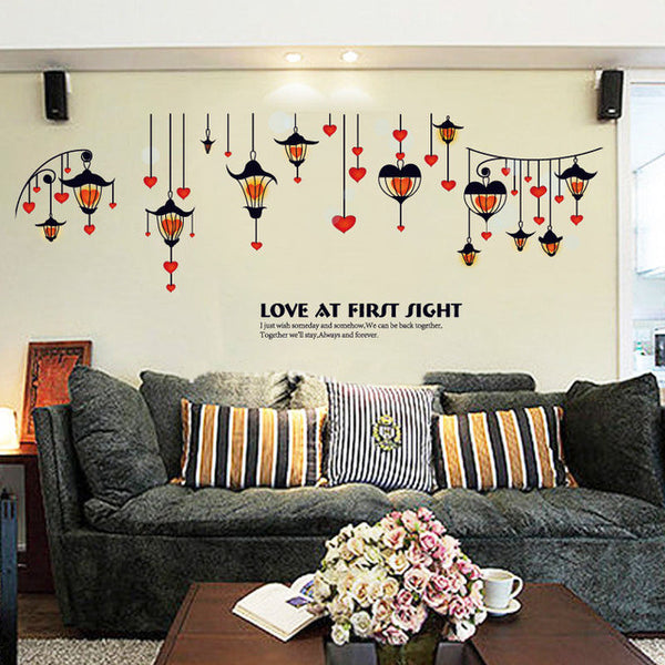 Fundecor Love Lights Wall Stickers Home Decor Living Room Couple Bedroom Decoration Art Decals Diy Vinyl Murals Children Kids