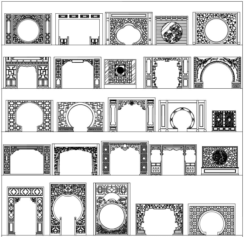 All Chinese Decoration Elements CAD blocks