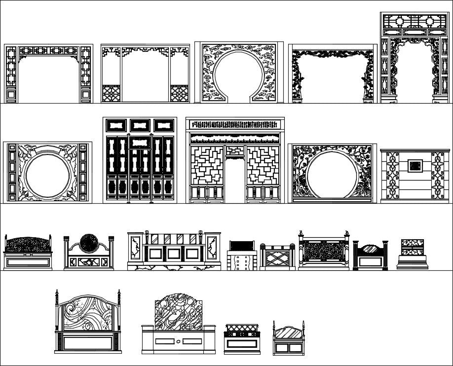 All Chinese Decoration Elements CAD blocks