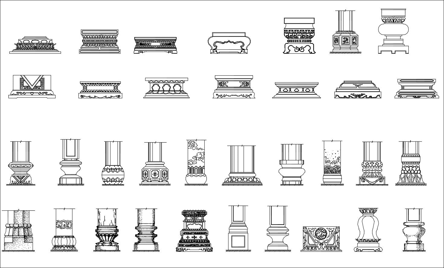 All Chinese Decoration Elements CAD blocks