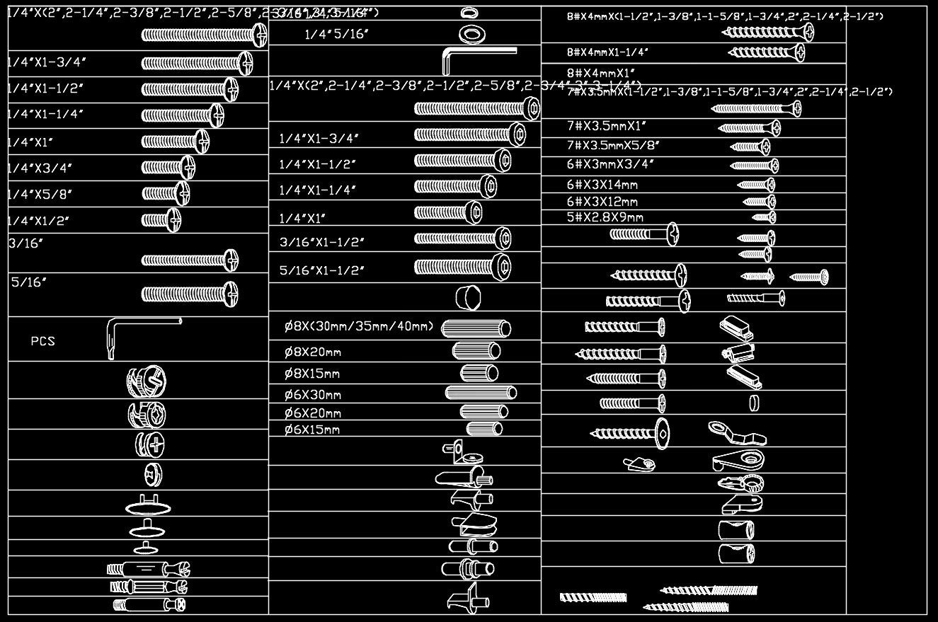 Over 2000 Hardware Accessories CAD Blocks-Home Hardware Accessories,Accessories, Parts & Hardware