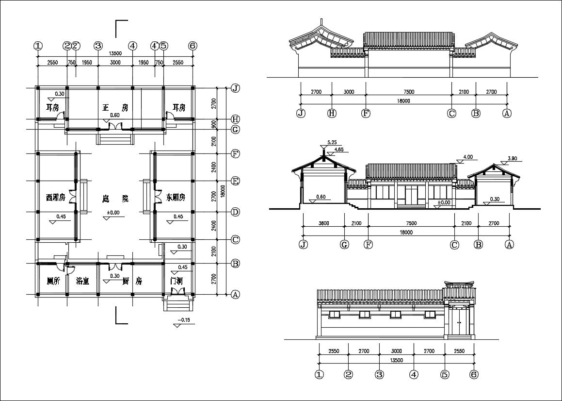 Chinese Architecture CAD Drawing-Chinese Courtyard