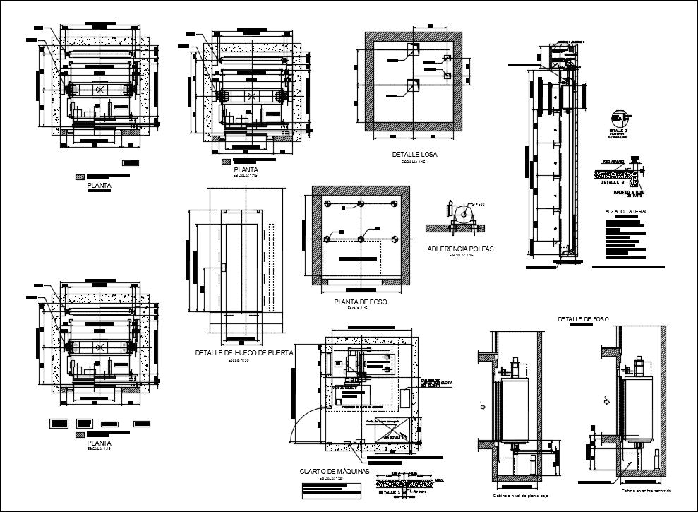 Elevator Details in autocad dwg files 