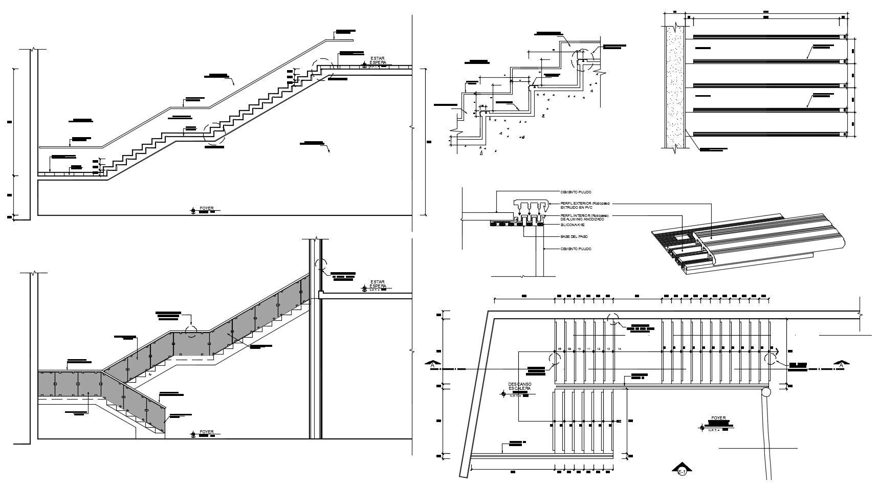 Detail drawing of stair design drawing