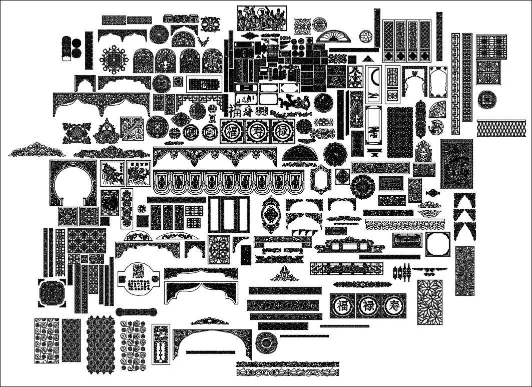 All Chinese Carved CAD Elements V.1