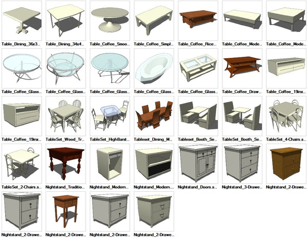 Sketchup Table 3D models download – CAD Design | Free CAD Blocks