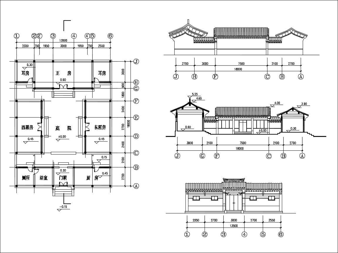 Chinese Architecture CAD Drawing-Chinese Courtyard