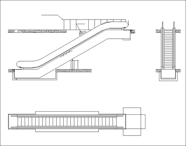 Free Escalator Elevation – CAD Design | Free CAD Blocks,Drawings,Details