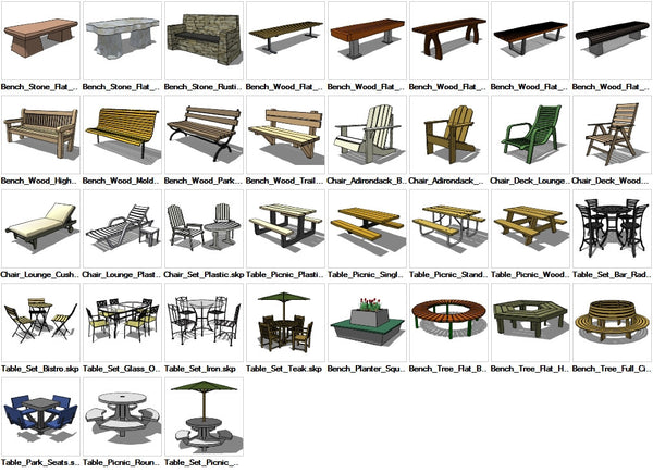 Sketchup Furniture Exterior 3D models download – CAD Design | Free CAD