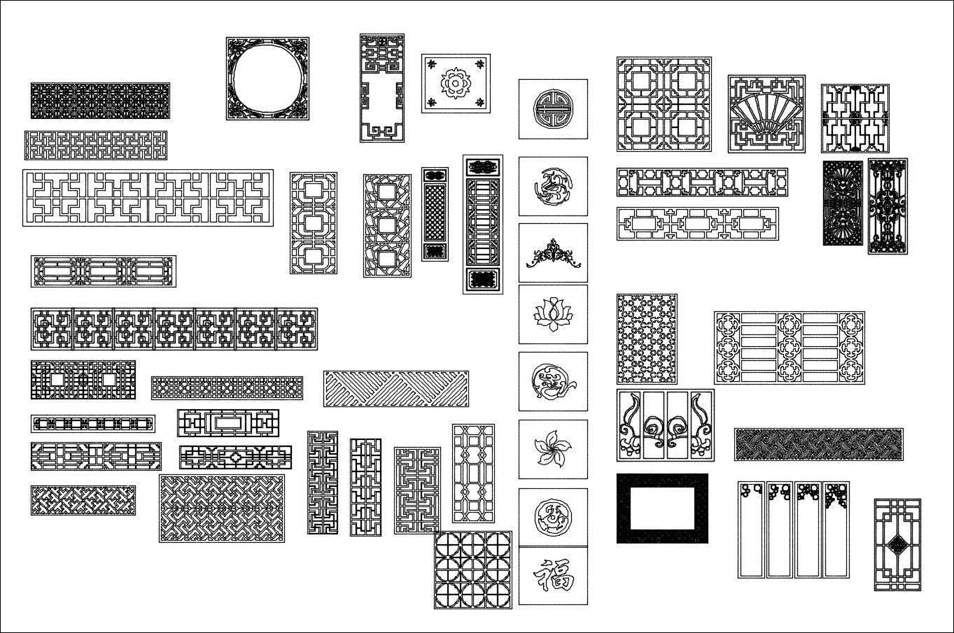 All Chinese Carved CAD Elements V.2