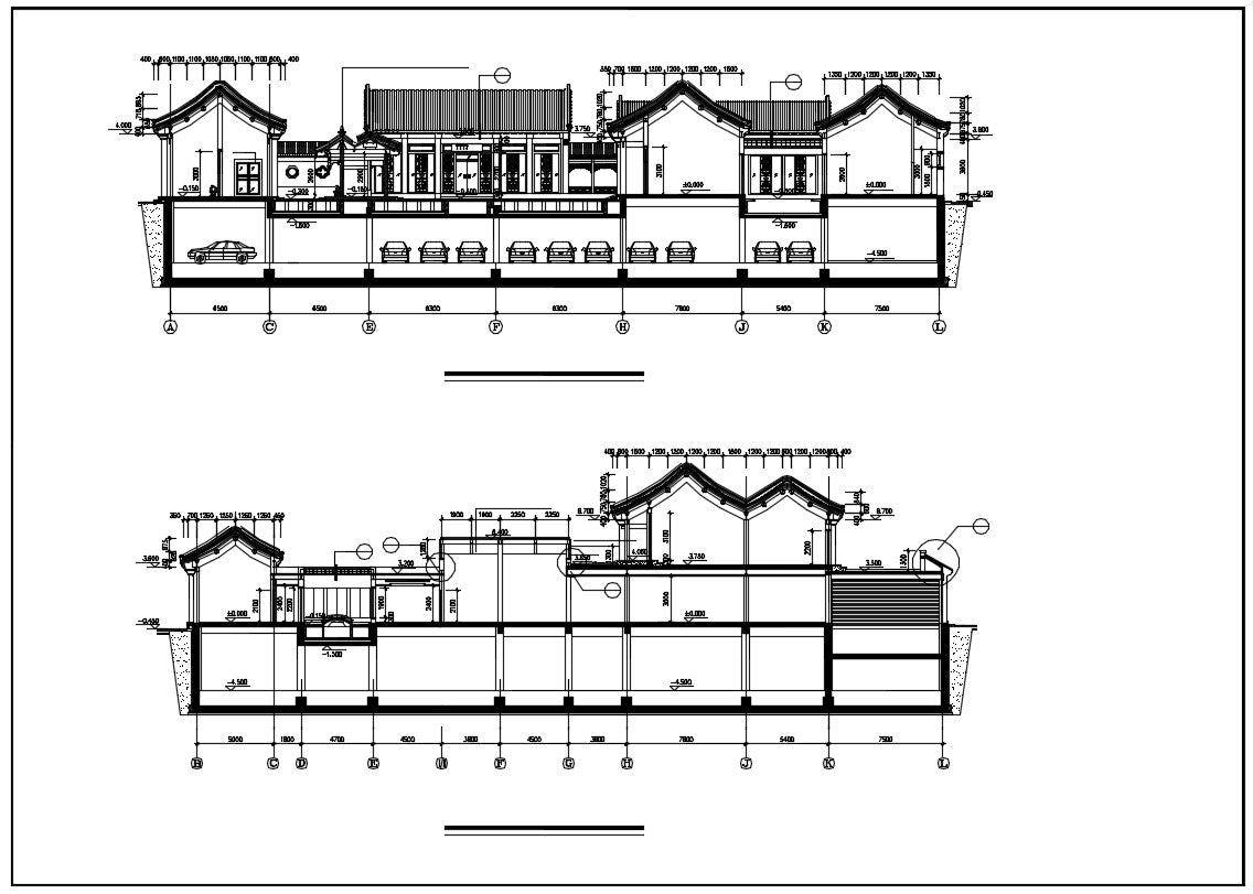 Chinese Architecture CAD Drawings-Architecture Elevation Design