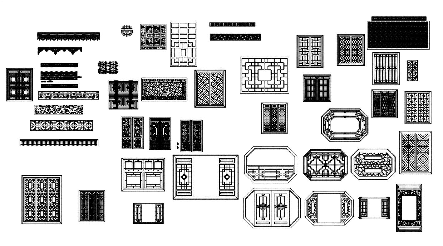 All Chinese Carved CAD Elements V.2