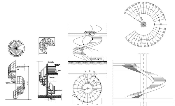 Free Spiral Stair Details – CAD Design | Free CAD Blocks,Drawings,Details