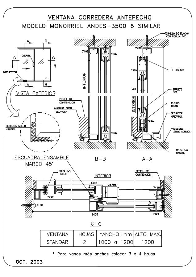 Aluminium window detail and drawing in AutoCAD Dwg files include plan, elevations, sections, working plan, and various type of fitting details of Aluminium window.