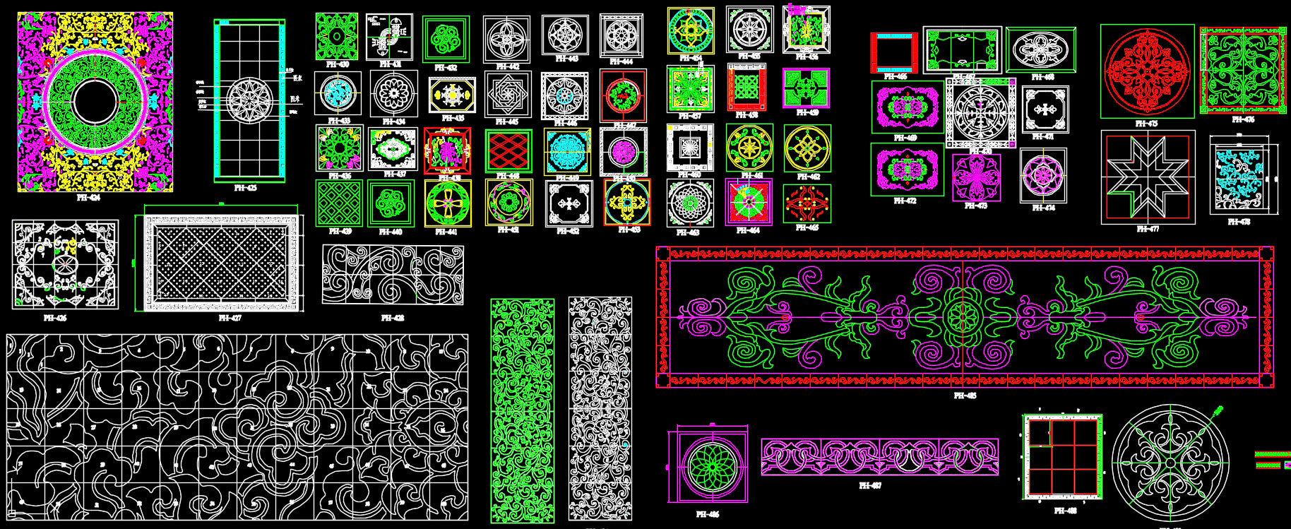 639 Types of Paving Design CAD Blocks